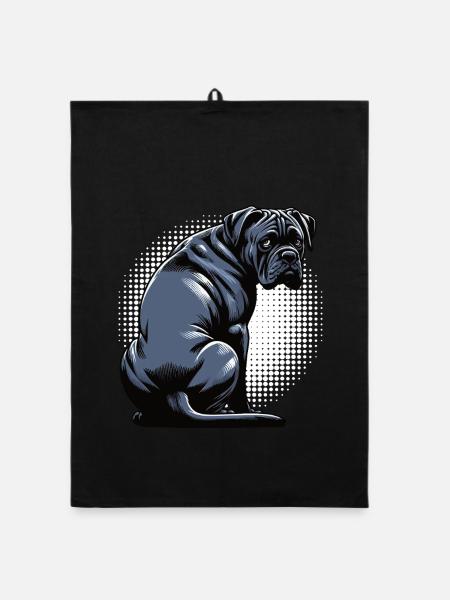 Cane Corso Cane Corsos Corso halter Corso Owner - Organic dish towel - black - Front