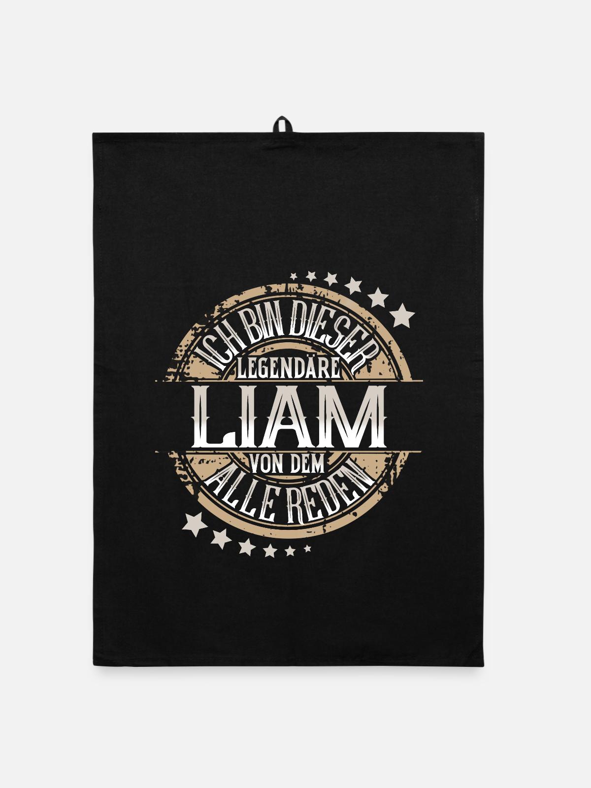 Liam - Organic Geschirrtuch - Schwarz - Vorne