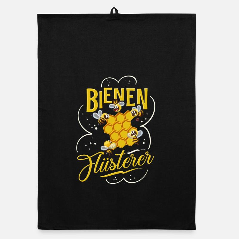 Bienen Flüsterer - Organic Geschirrtuch - Schwarz
