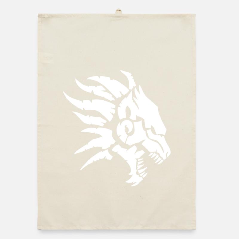 The Infernal Beast (White) Organic dish towel