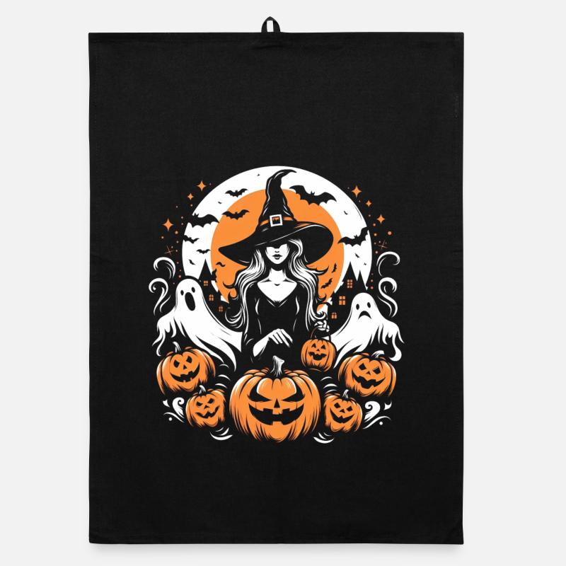 Hallooween-Hexe Organic Geschirrtuch