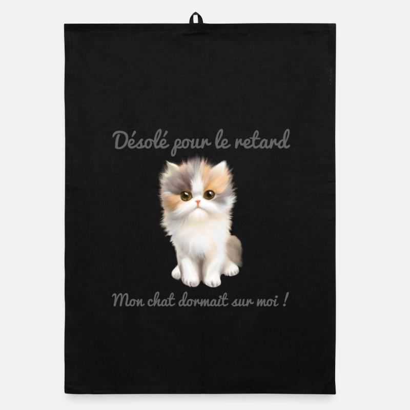 Mon chat dormait sur moi  Torchon bio