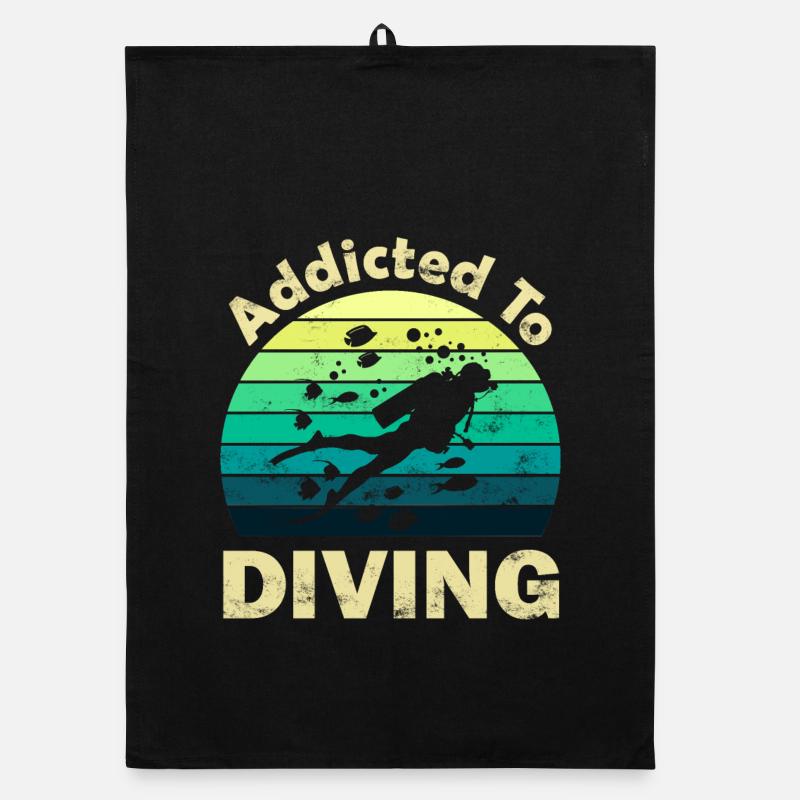 Diving Divers Organic dish towel