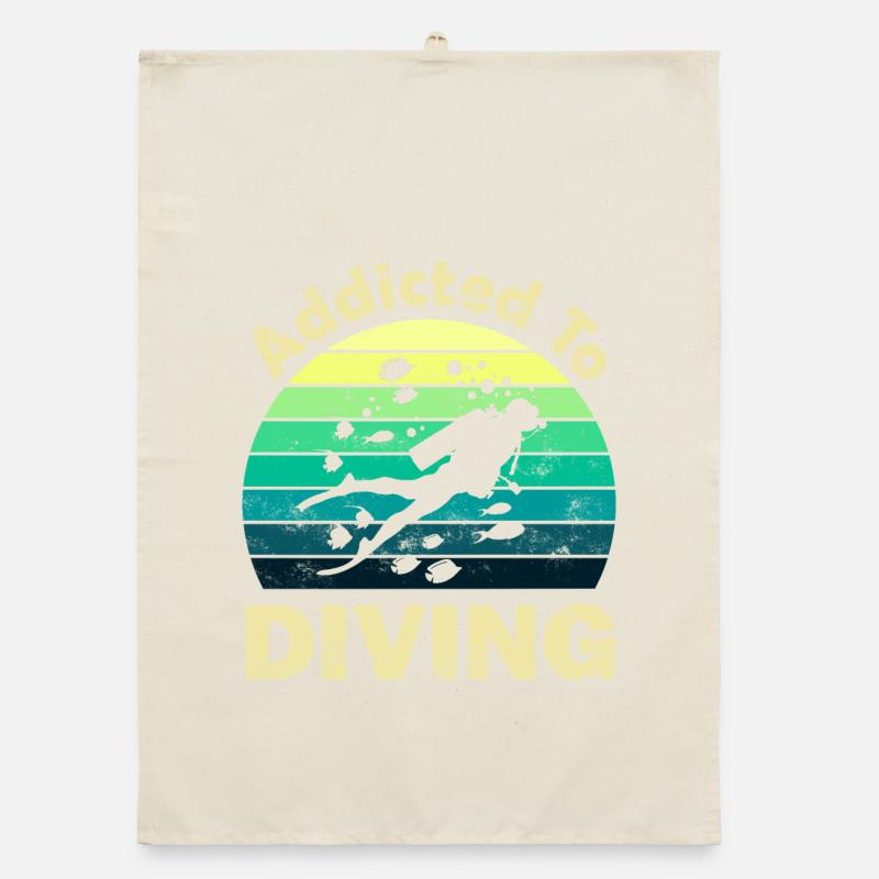 Diving Divers Organic dish towel