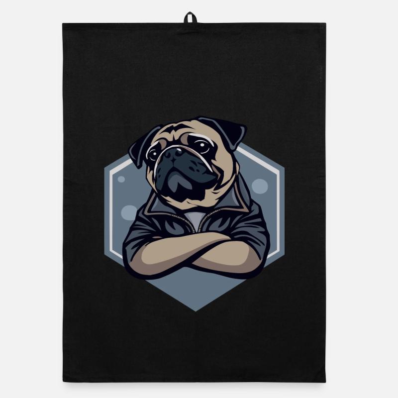 Pug Dog Organic dish towel
