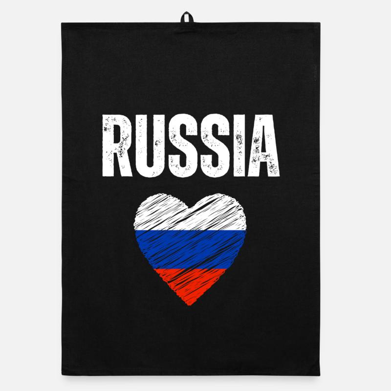 J’adore la Russie, drapeau russe Torchon bio