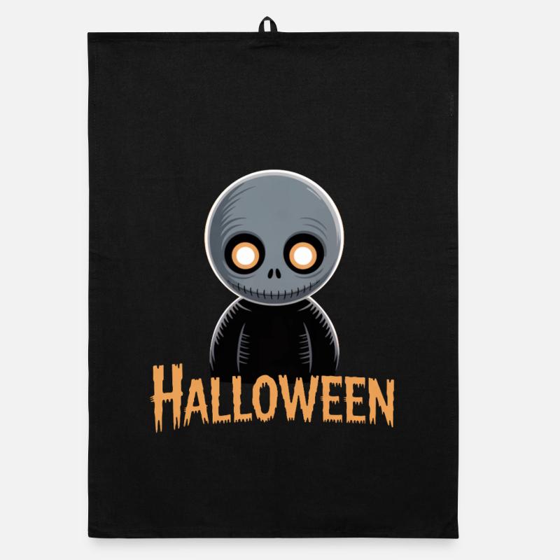 Small Skeleton Halloween Motif Organic dish towel