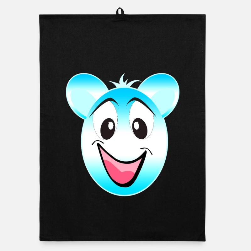 Mascotte joyeuse de l’ours bleu-blanc Torchon bio