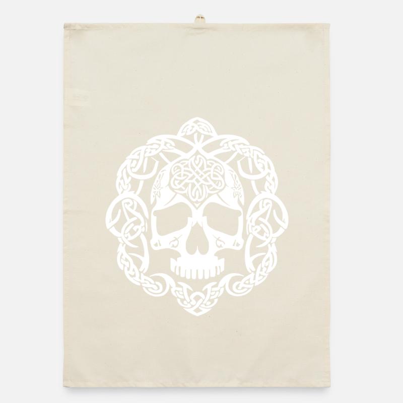 Celtic Skull Knot Organic dish towel