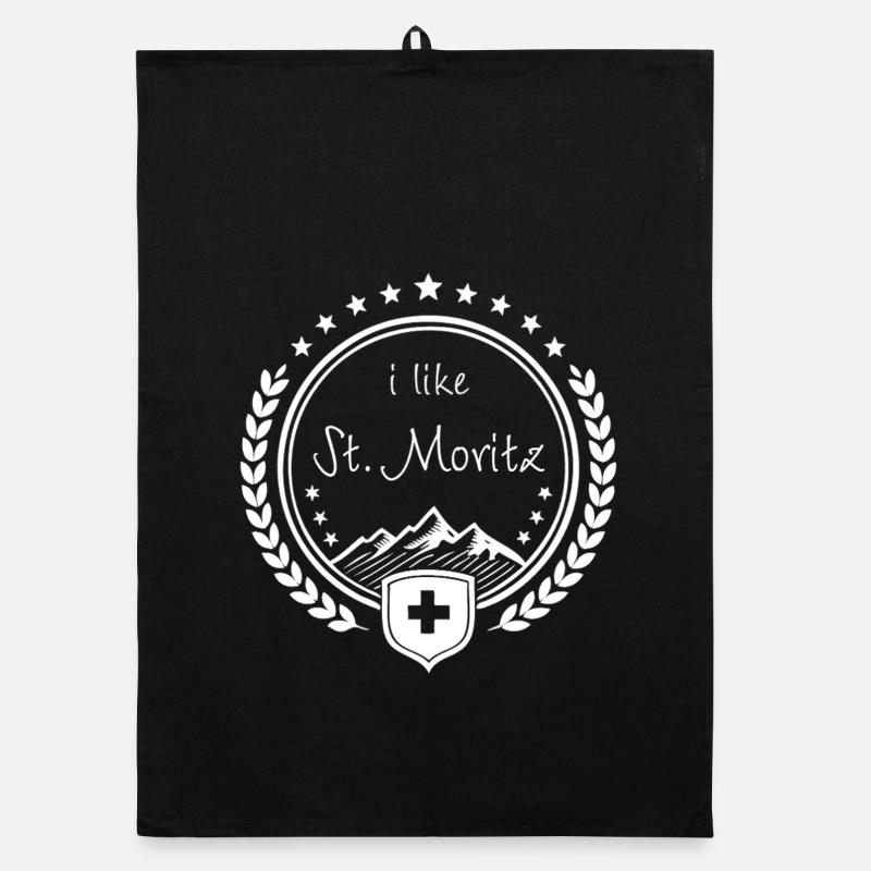 J’aime St. Moritz en Suisse Torchon bio