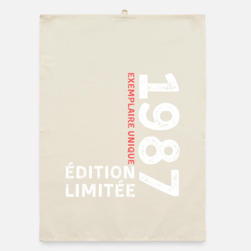 1987 vintage typographic style Organic dish towel