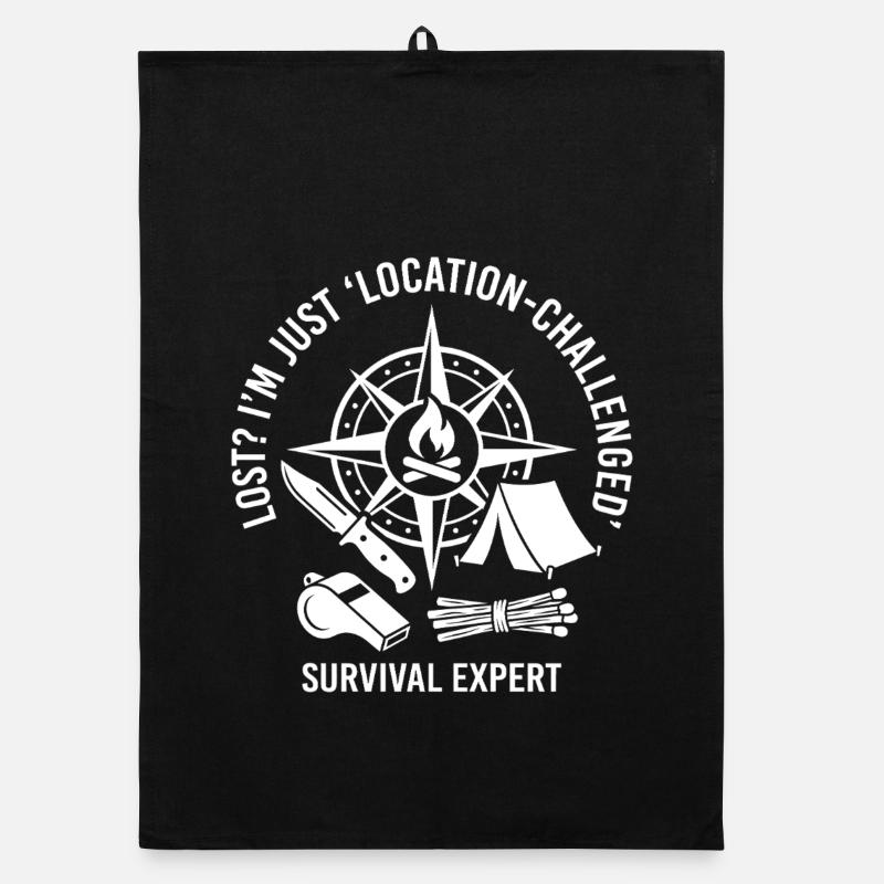 Survival Saying Compass Fire Organic dish towel