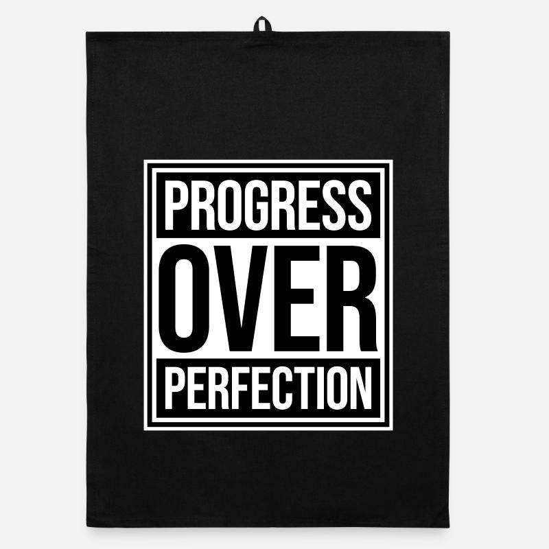 Progress Over Perfection Saying Motivation Mindset Organic dish towel