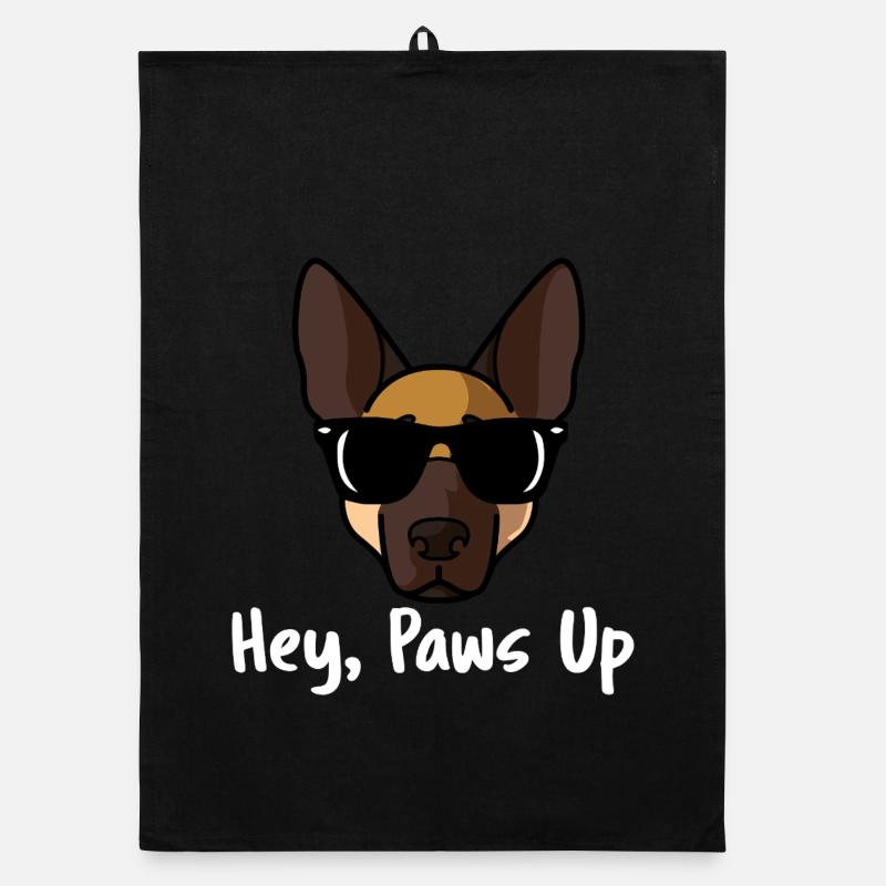 Hey Paws Up Deutscher Schäferhund-Design Organic Geschirrtuch
