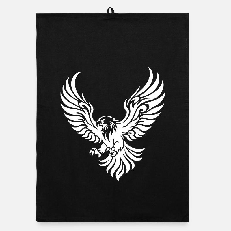 Aigle puissant aux ailes déployées Torchon bio