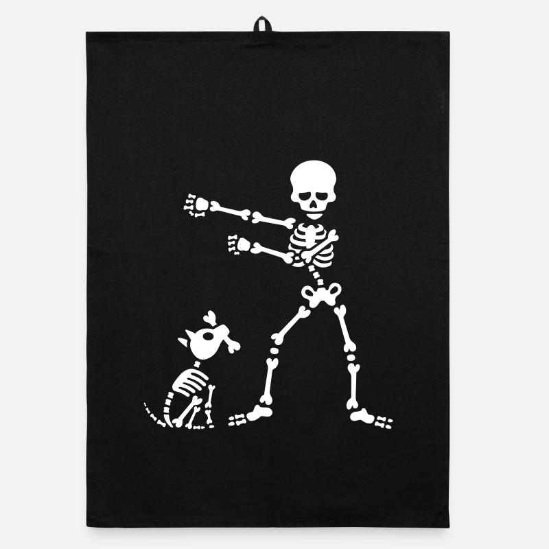 Flossing floss like a boss squelette chien danse Torchon bio