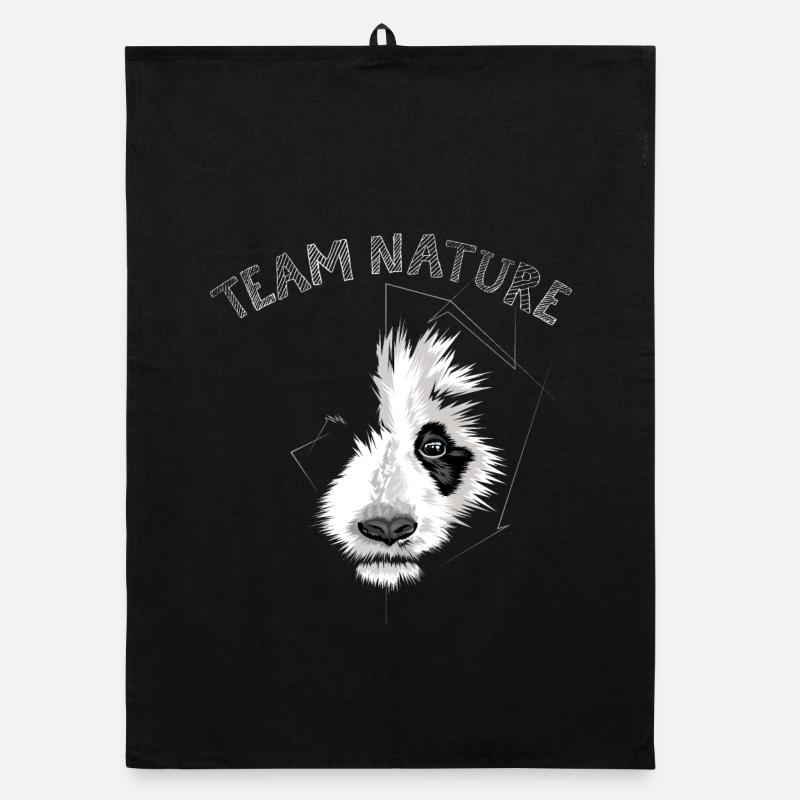 Team Nature Panda Bear Conservation Illustration Organic dish towel