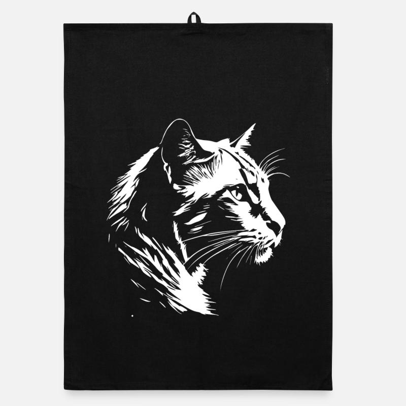 Cat 5 - Organic dish towel - black