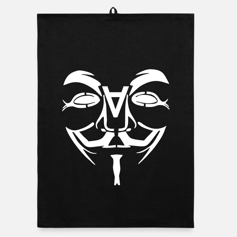 Anonymous Design Gesicht mit A Organic Geschirrtuch