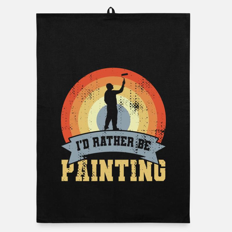 I'd Rather Be Painting Organic dish towel