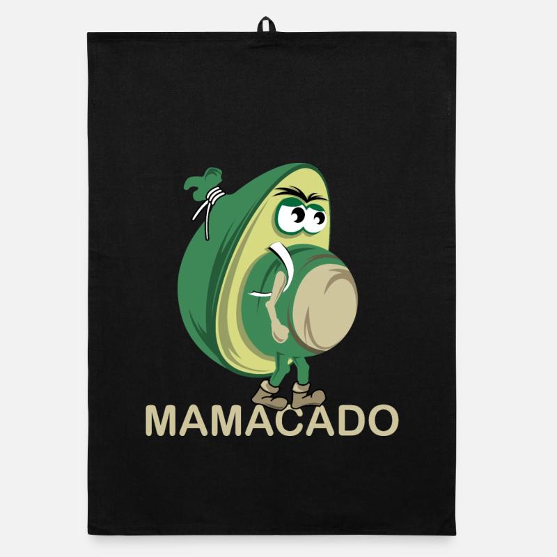 Mamacado avocado vegetable funny illustration icon Organic dish towel