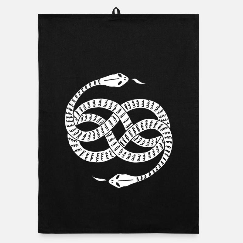 Infinite White Snakes Organic dish towel