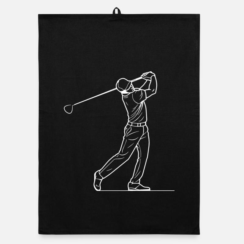 Golfer Sketch Organic dish towel