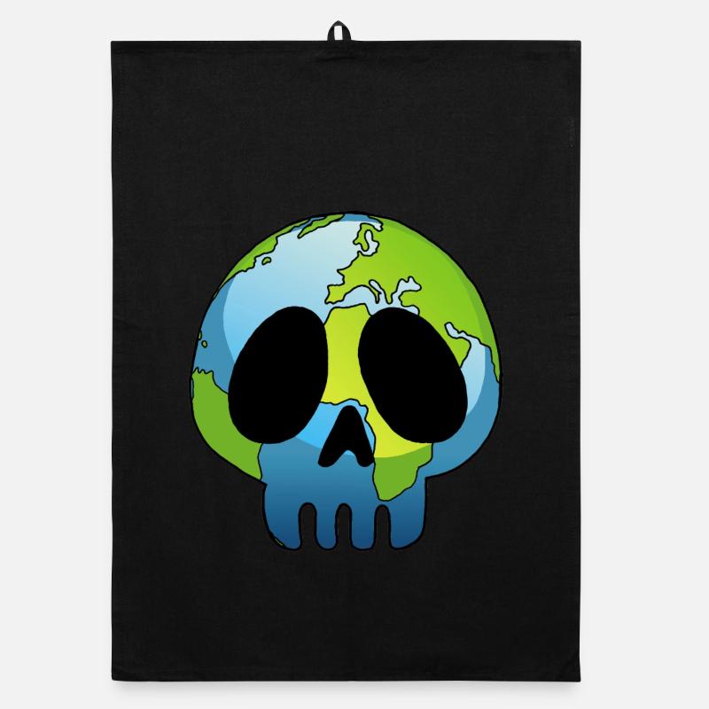 Crâne de la planète Terre Torchon bio