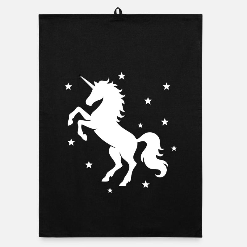 Mystisches Einhorn Nachthimmel Design Organic Geschirrtuch
