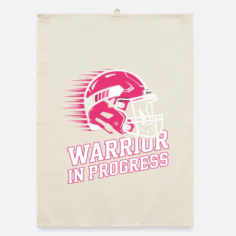 Brustkrebs Bewusstsein Warrior In Progress Organic Geschirrtuch
