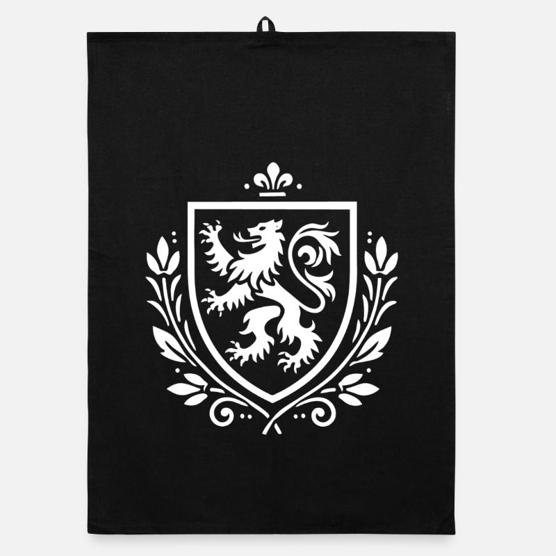 Löwenwappen Design – Mittelalter & Stolz Organic Geschirrtuch
