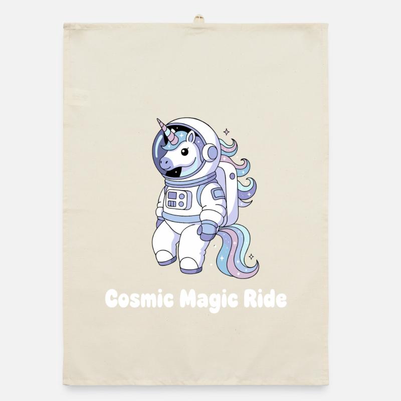 Kosmische Einhorn Raumfahrt Organic Geschirrtuch