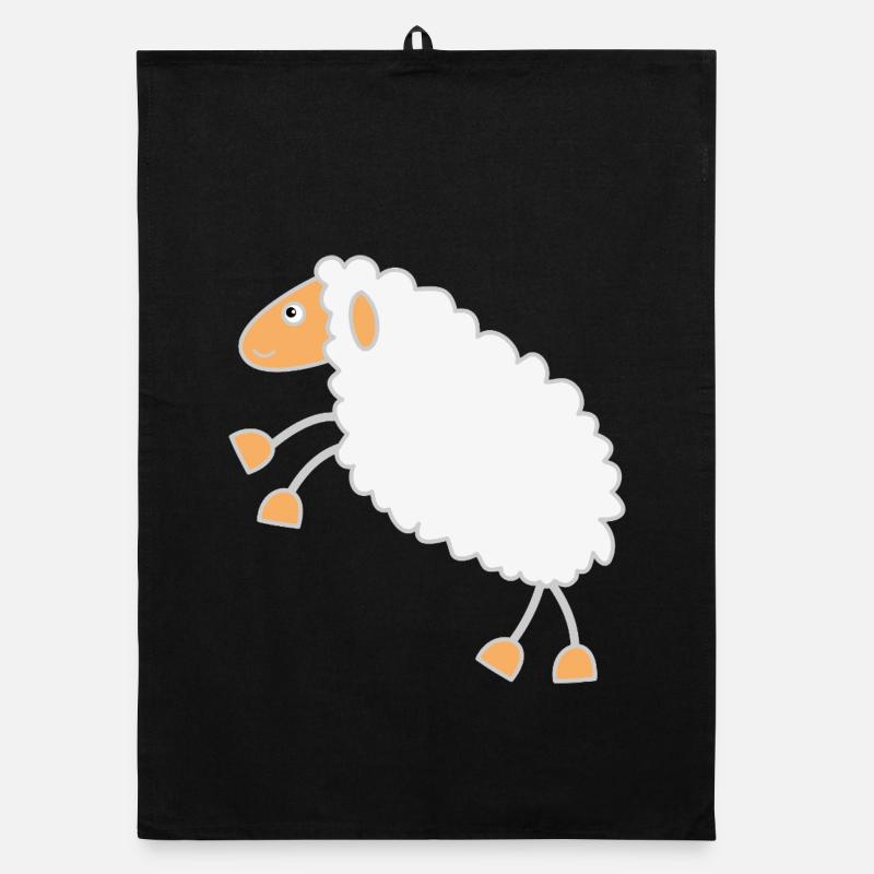 Conception de dessin animé de mouton moelleux Torchon bio