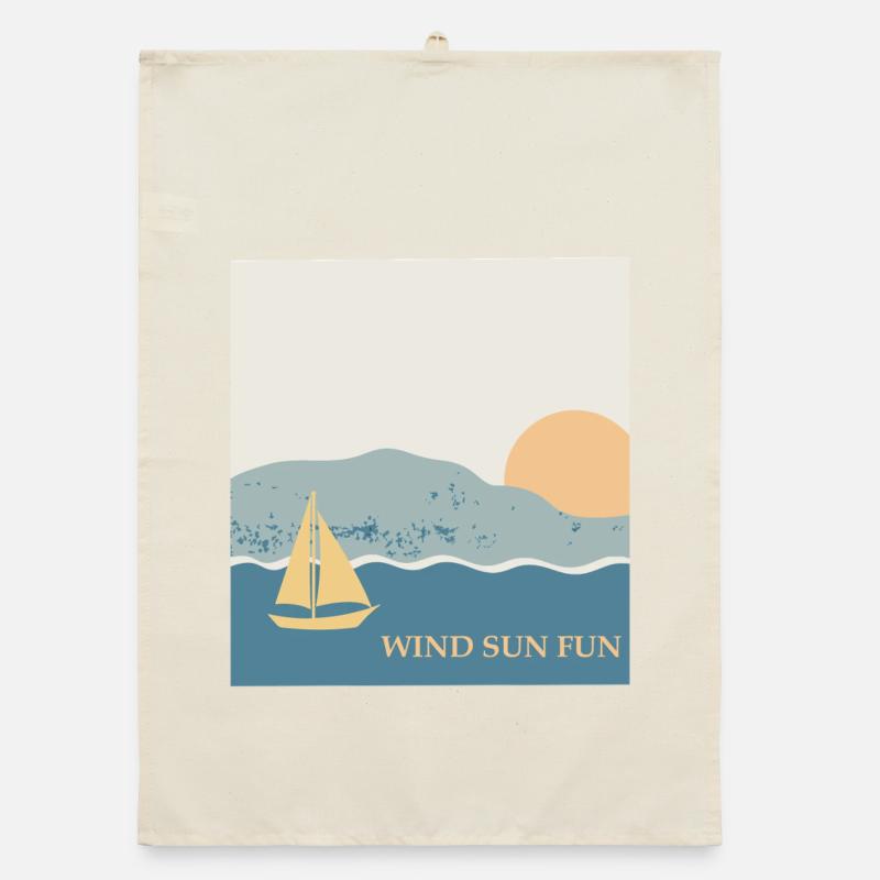 Wind Sun Fun Sailing Dream Organic dish towel