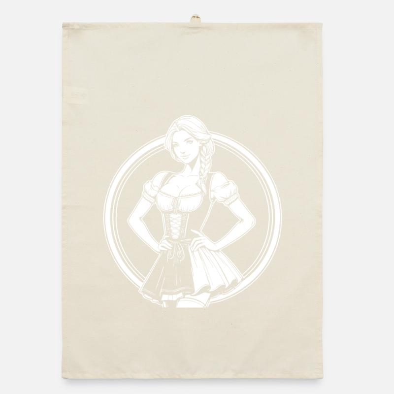 Conception de bande dessinée Dirndl cool Torchon bio