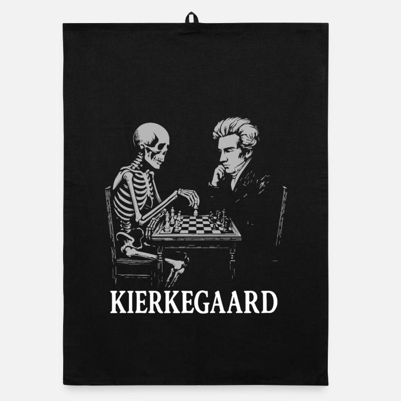 Kierkegaard Chess Duel Organic dish towel