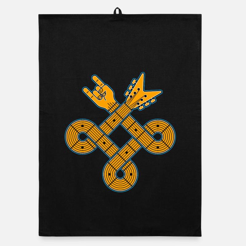 Emblème de guitare Celtic Knot - Torchon bio - noir