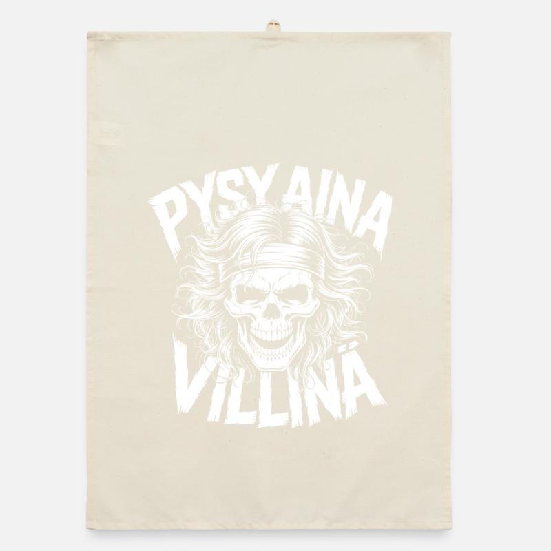 Wild Skull Design Organic dish towel