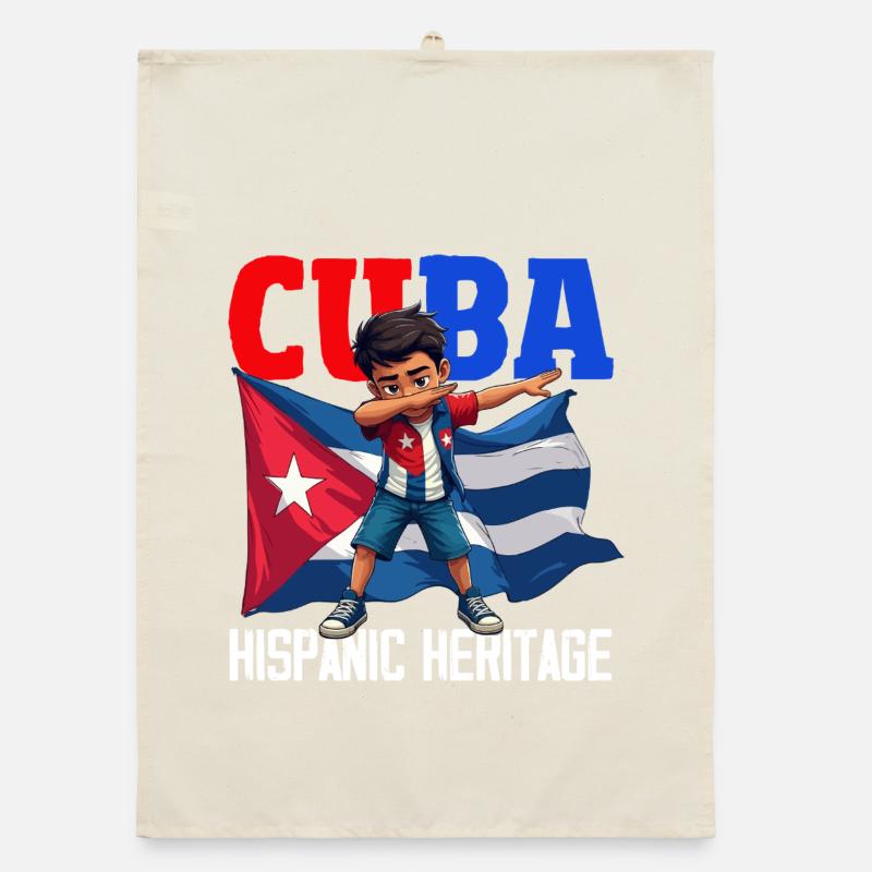 Cuba Pride & Home - Design du drapeau de Cuba Torchon bio