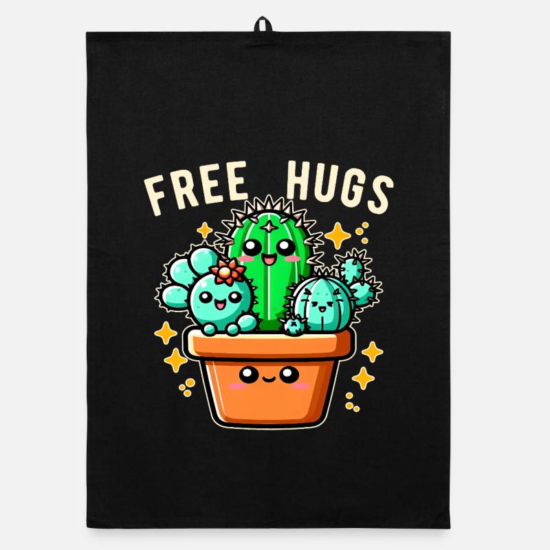 Câlins gratuits Amis cactus Câlins gratuits Drôles Torchon bio