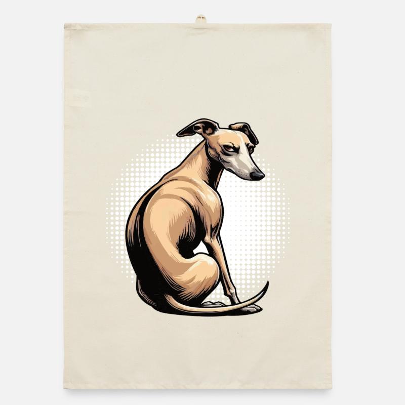 Whippet Greyhound Whippets Propriétaire de lévrier Torchon bio