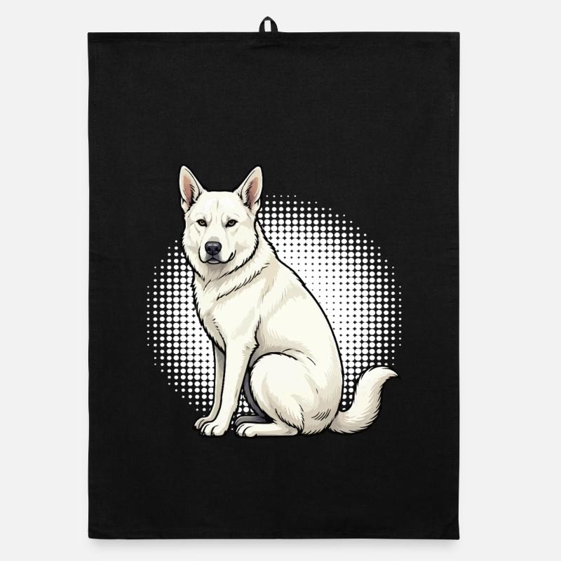 White Shepherd Shepherd Shepherd Dogs Organic dish towel