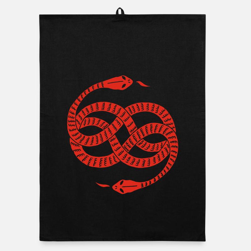 Infinite Red Snakes Organic dish towel