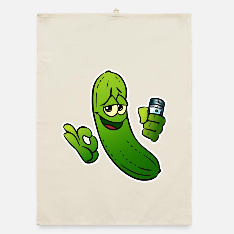 Gurkenheld Cartoon Organic Geschirrtuch