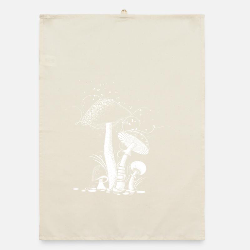 vier Pilze Organic Geschirrtuch