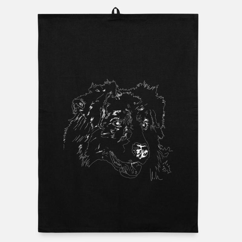 Berger australien - Torchon bio - noir