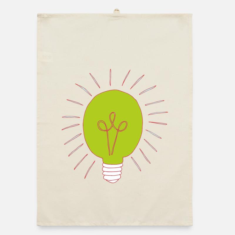 Neon green light bulb Organic dish towel