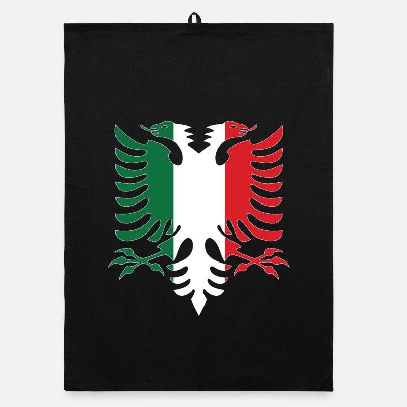 Albanie Italie Drapeau Torchon bio