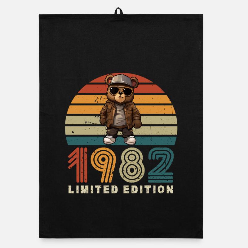 Édition limitée 1982 année de construction anniversaire rétro Torchon bio