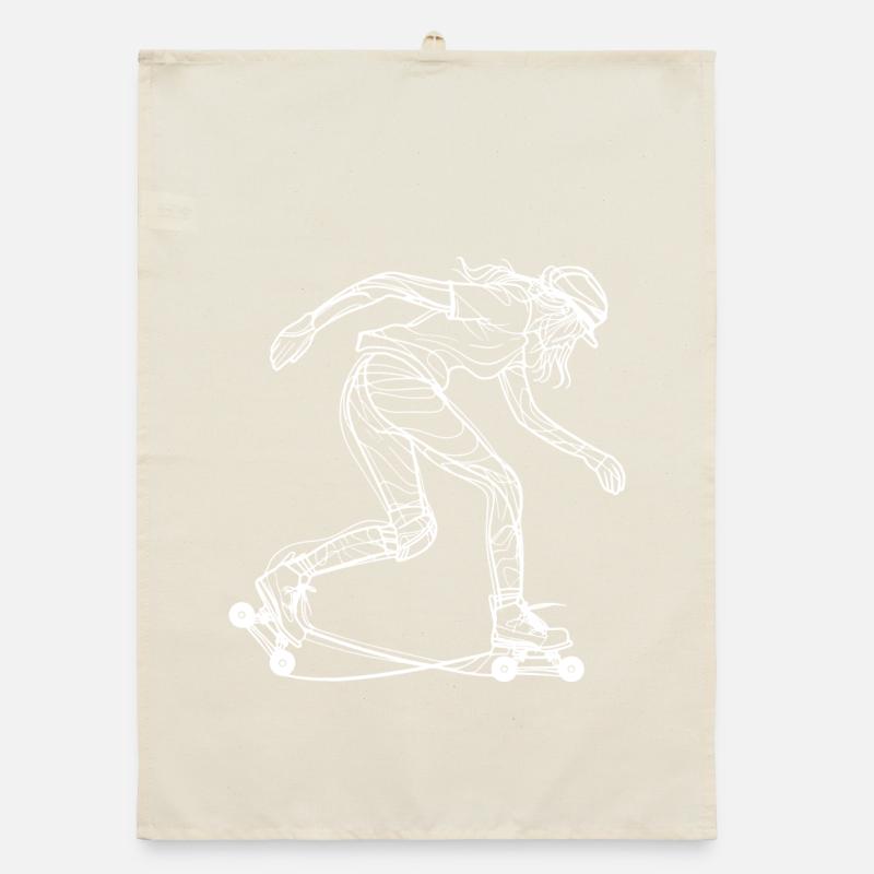 Rollschuh Mädchen Organic Geschirrtuch